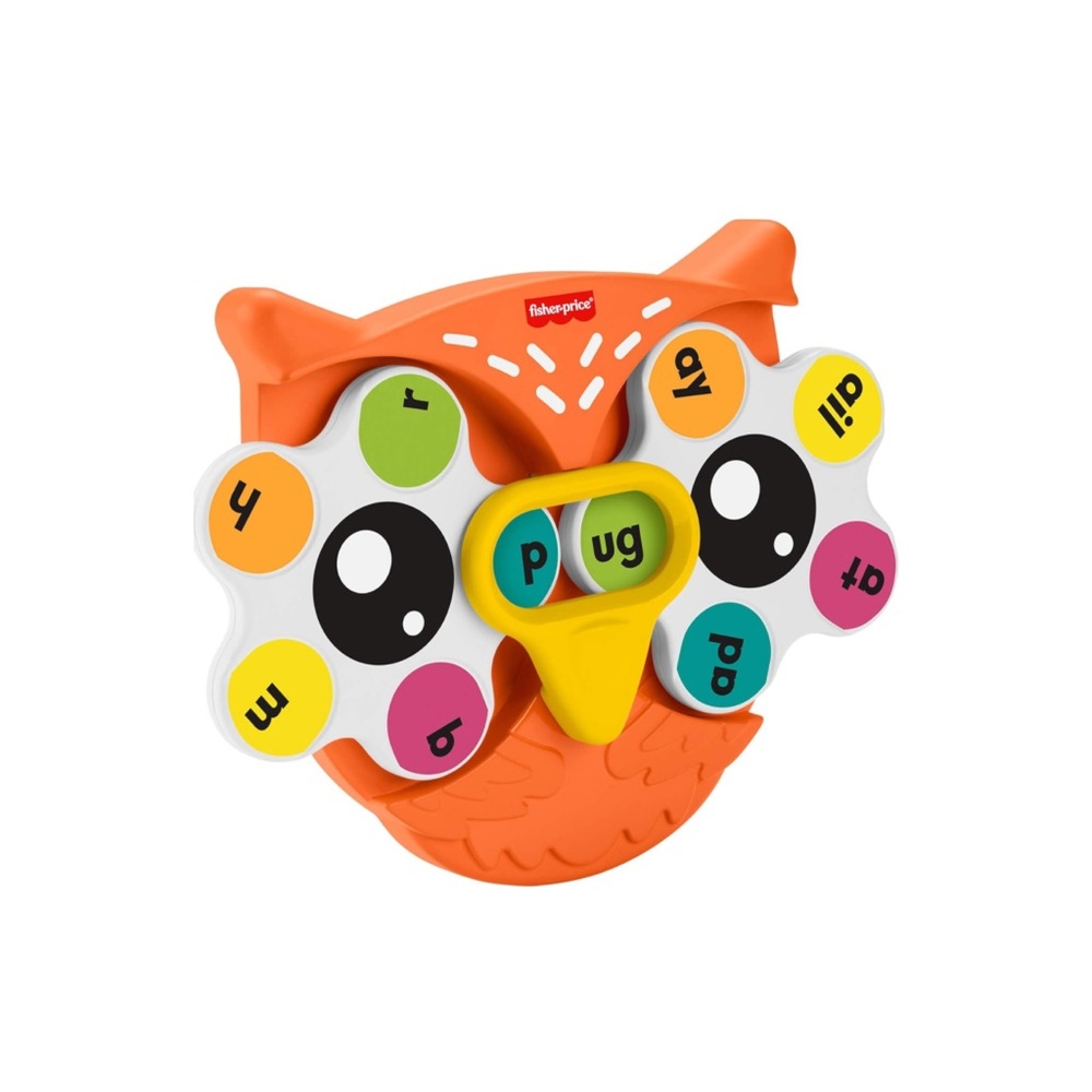 Fisher-Price Orange Owl Letter Spinner Learning Toy with Colorful Buttons